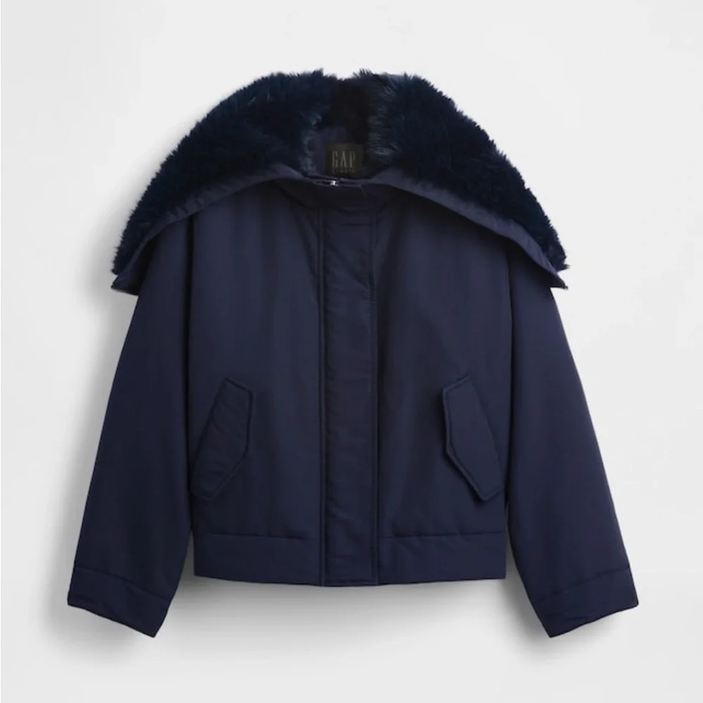 Gap Studio Faux fur lined crop bomber jacket - Picture 6 of 10